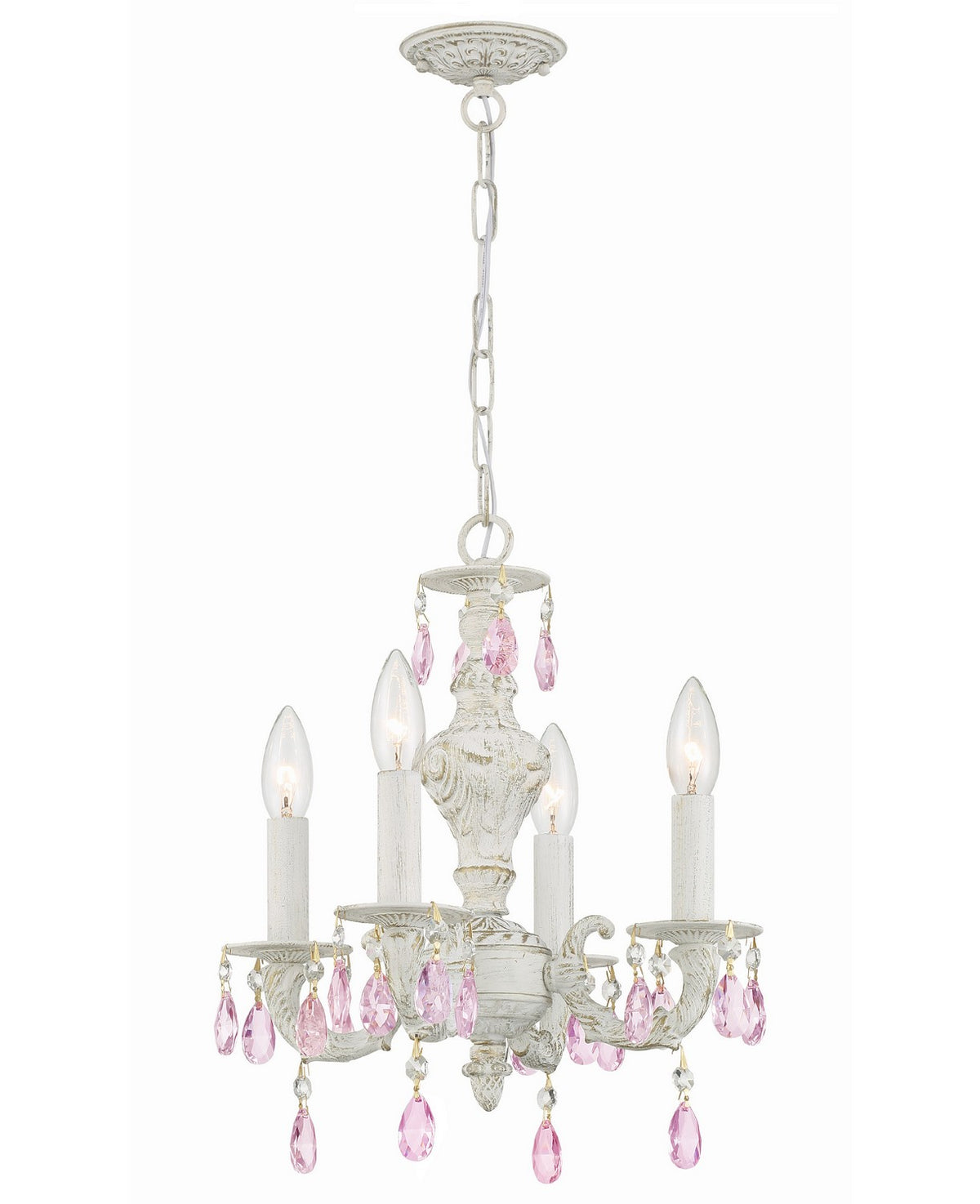 Paris Market Four Light Mini Chandelier in Antique White