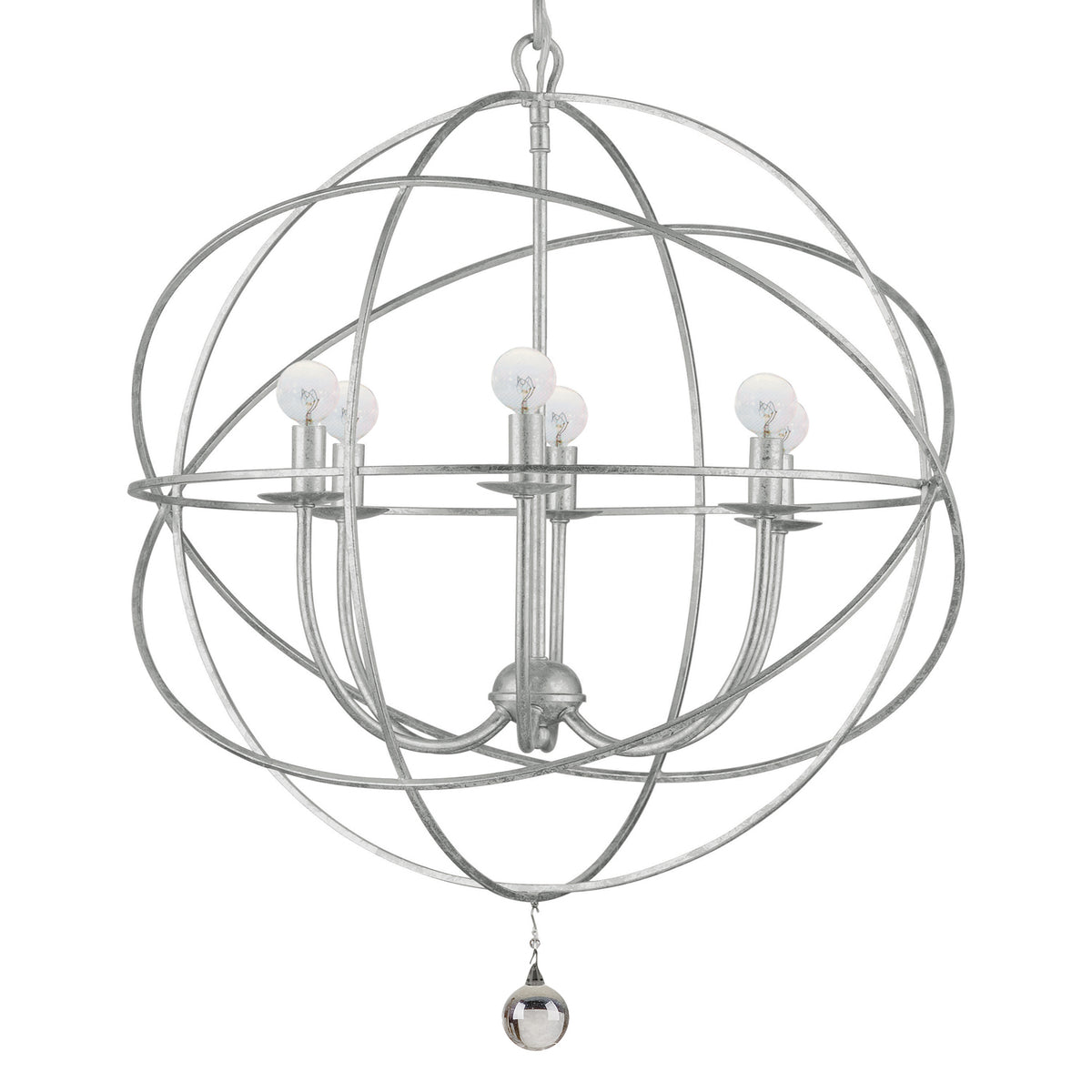 Solaris Six Light Chandelier in Olde Silver