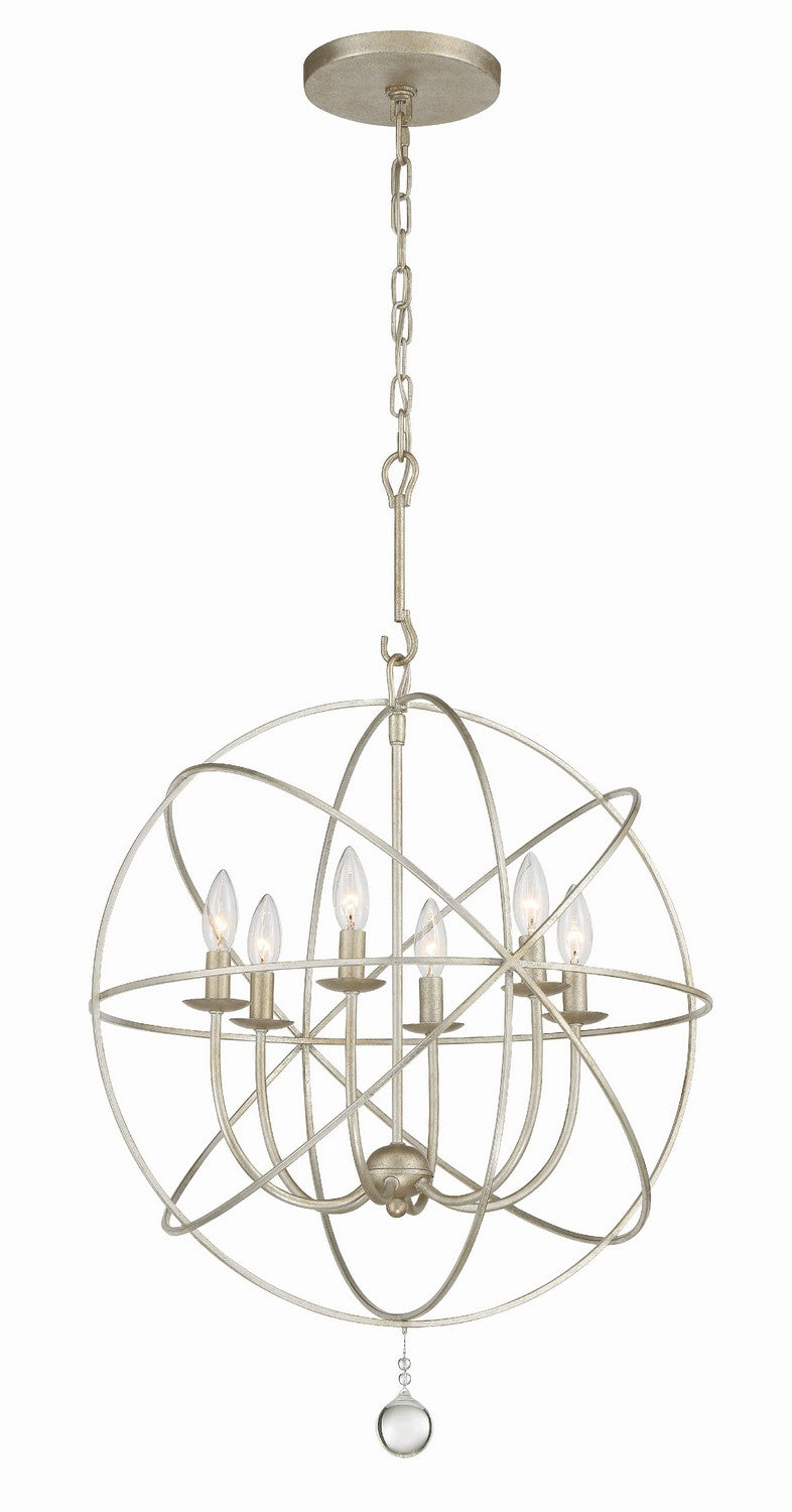 Solaris Six Light Chandelier in Olde Silver