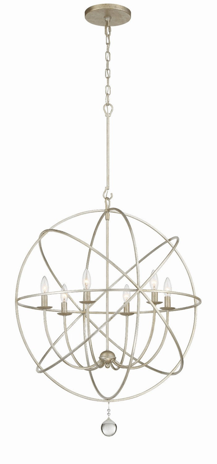 Solaris Six Light Chandelier in Olde Silver