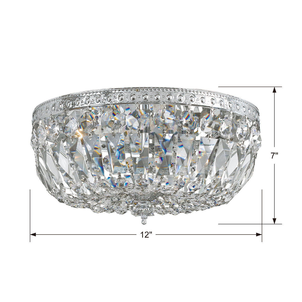 Waltham Three Light Flush Mount in Polished Chrome