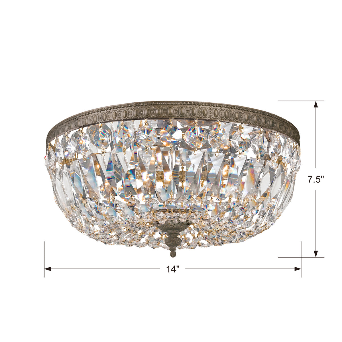 Waltham Three Light Flush Mount in English Bronze