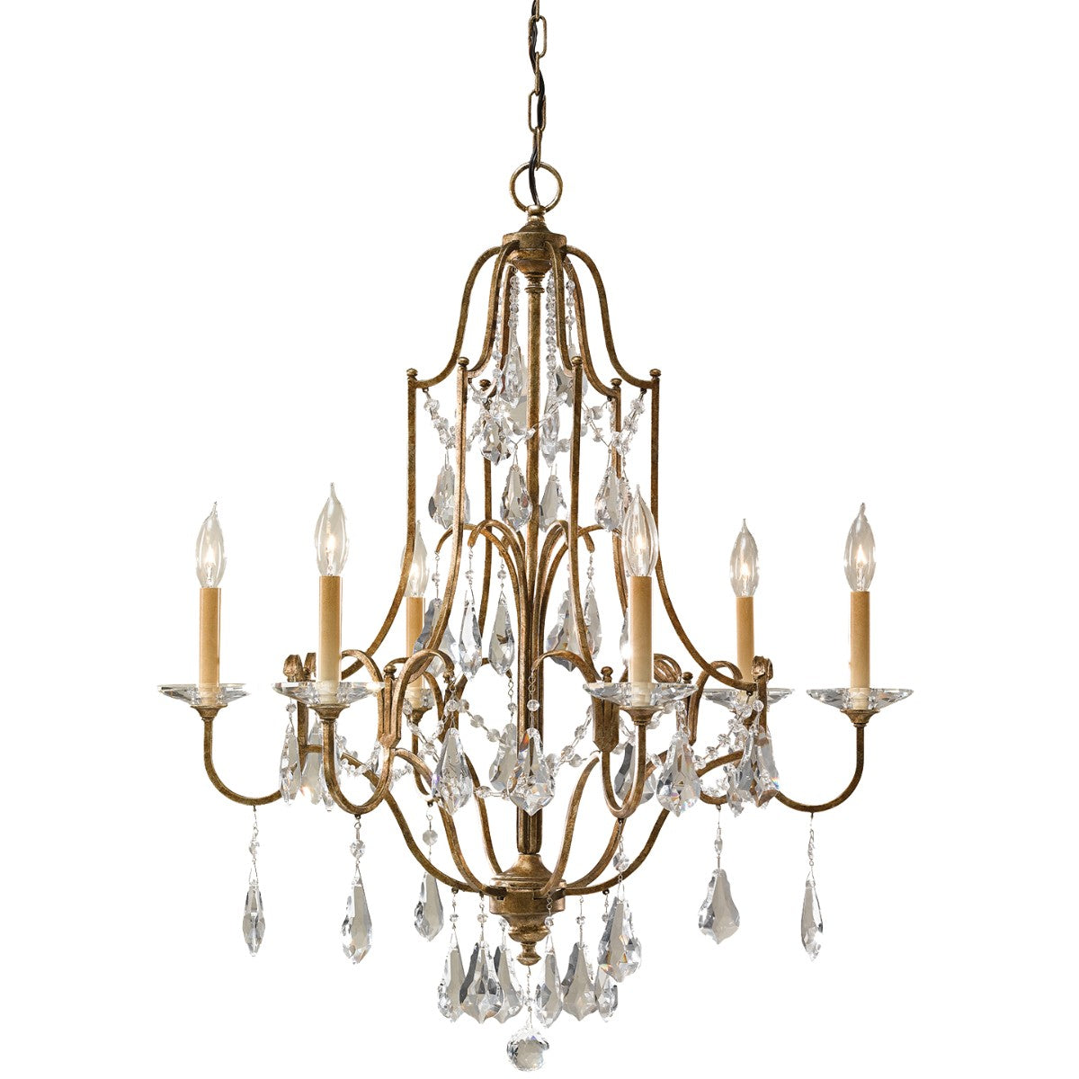 Lustre Valentina à six lumières en bronze oxydé