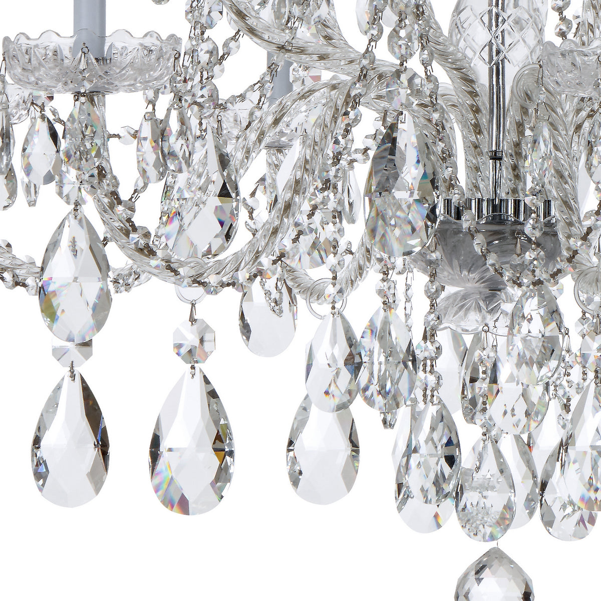Traditional Crystal 12 Light Chandelier in Polished Chrome