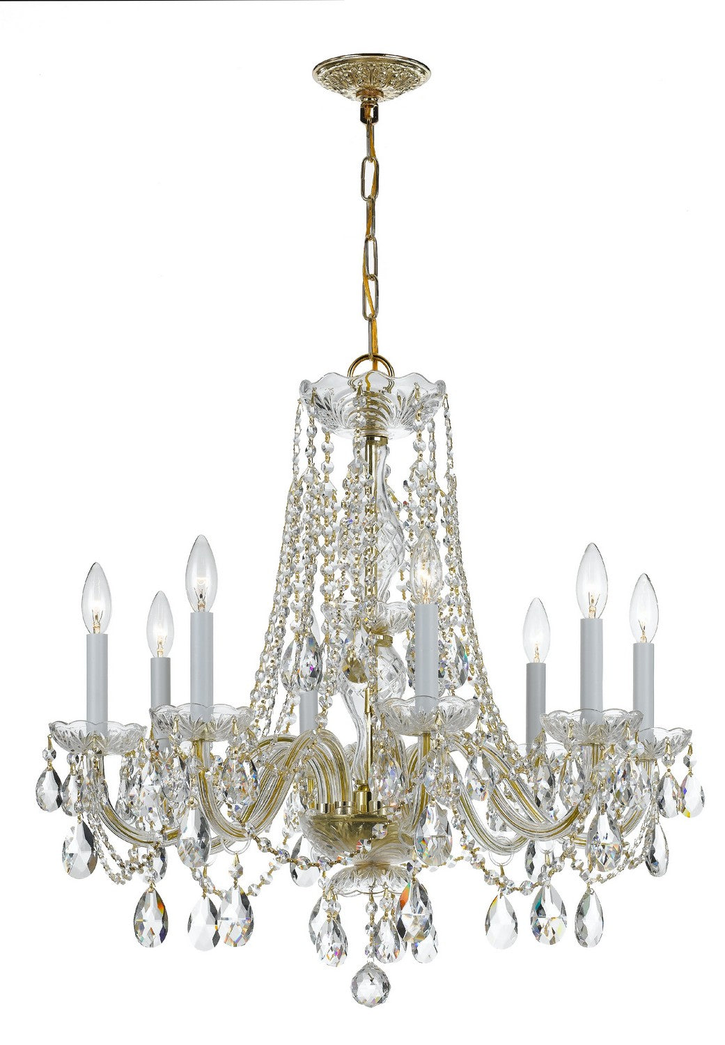 Traditional Crystal Eight Light Chandelier