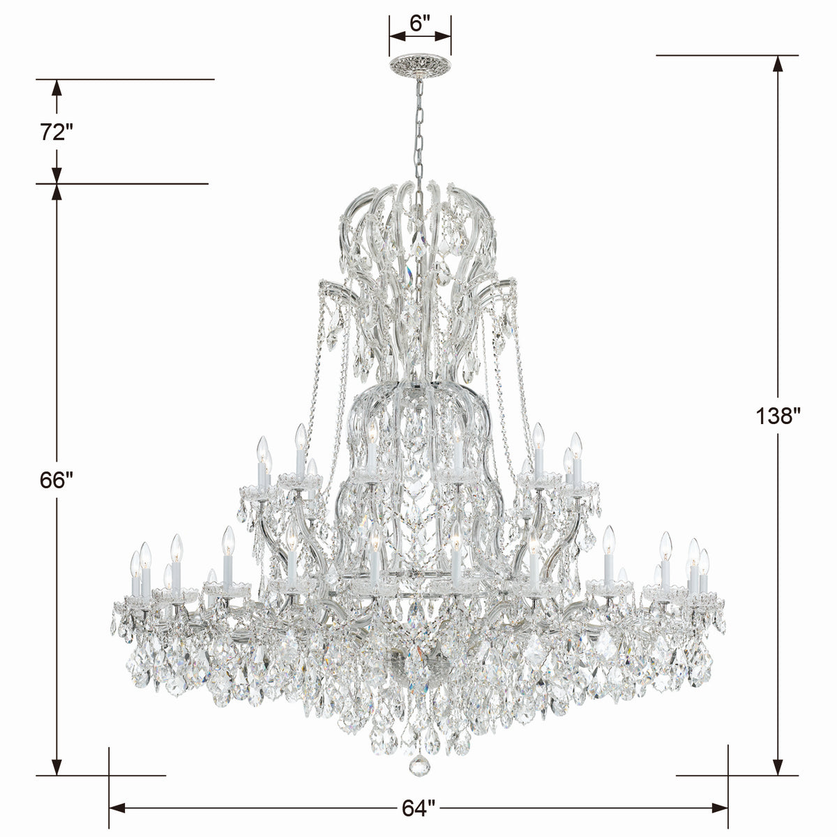 Maria Theresa 37 Light Chandelier in Polished Chrome