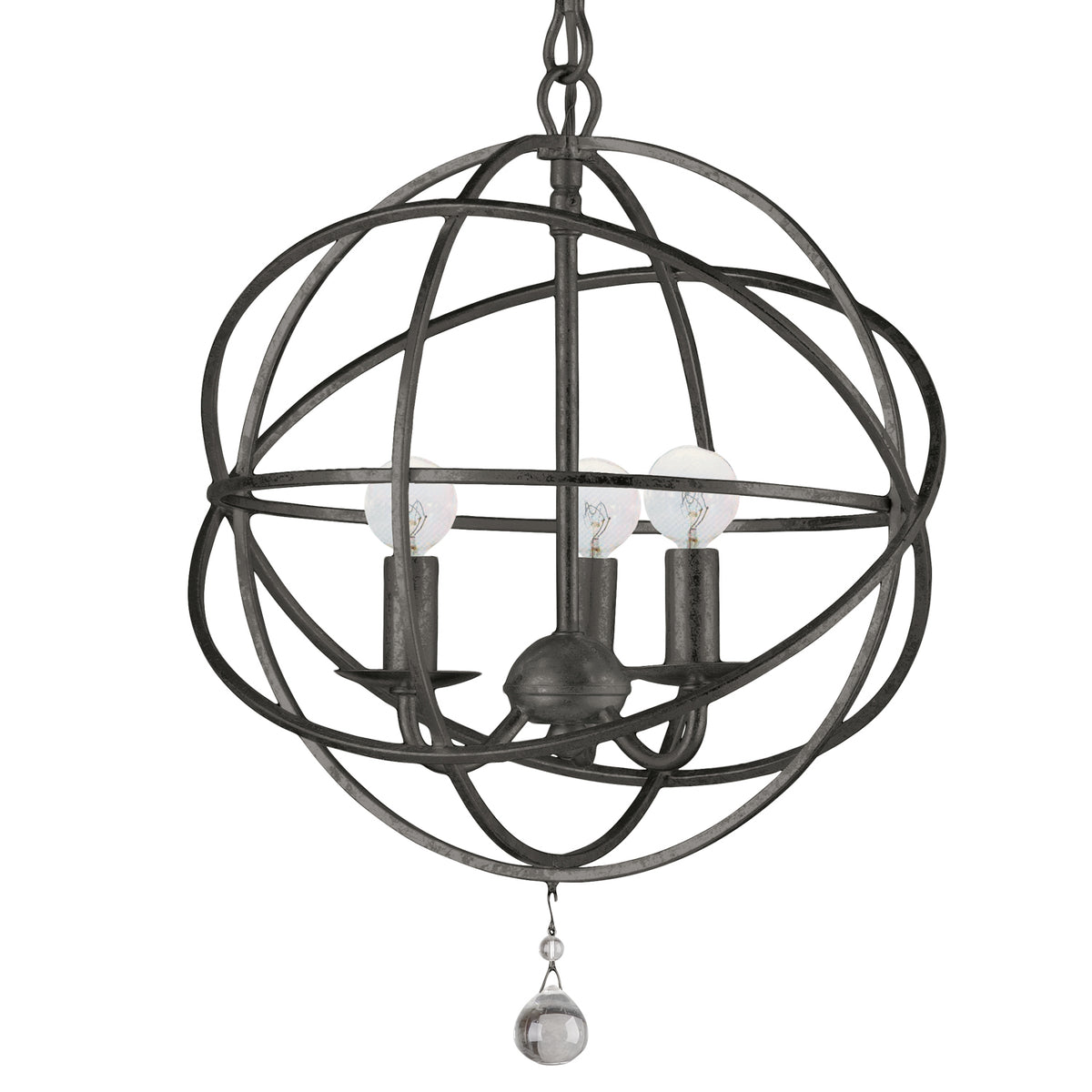 Solaris Three Light Mini Chandelier in English Bronze