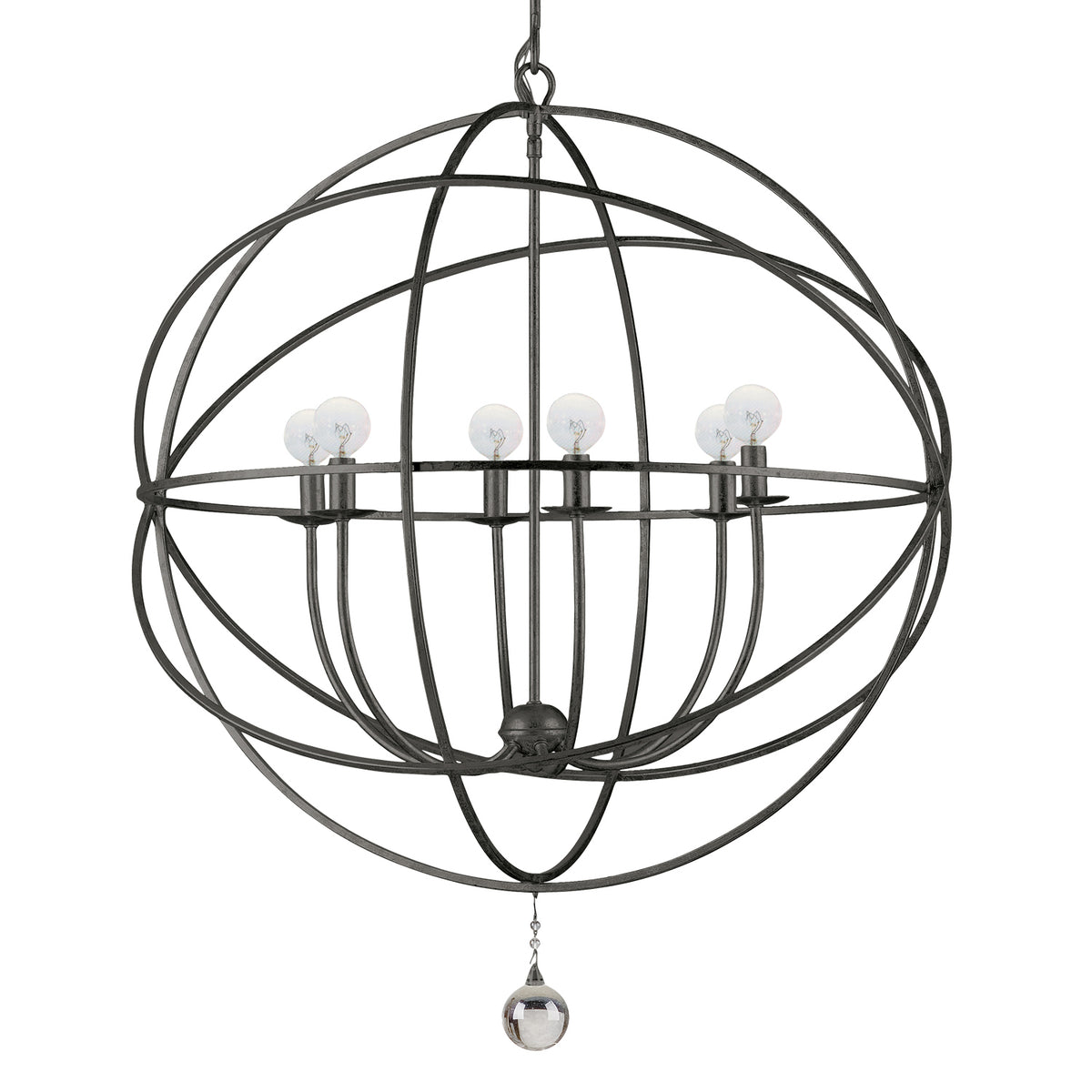 Solaris Six Light Chandelier in English Bronze
