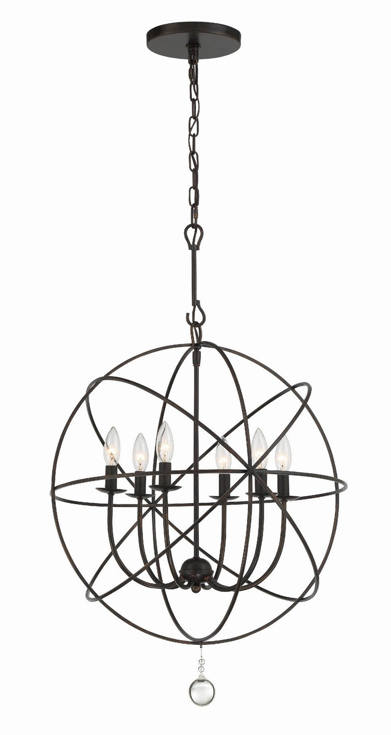 Solaris Six Light Chandelier in English Bronze