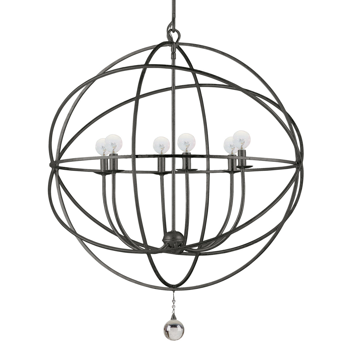 Solaris Six Light Chandelier in English Bronze