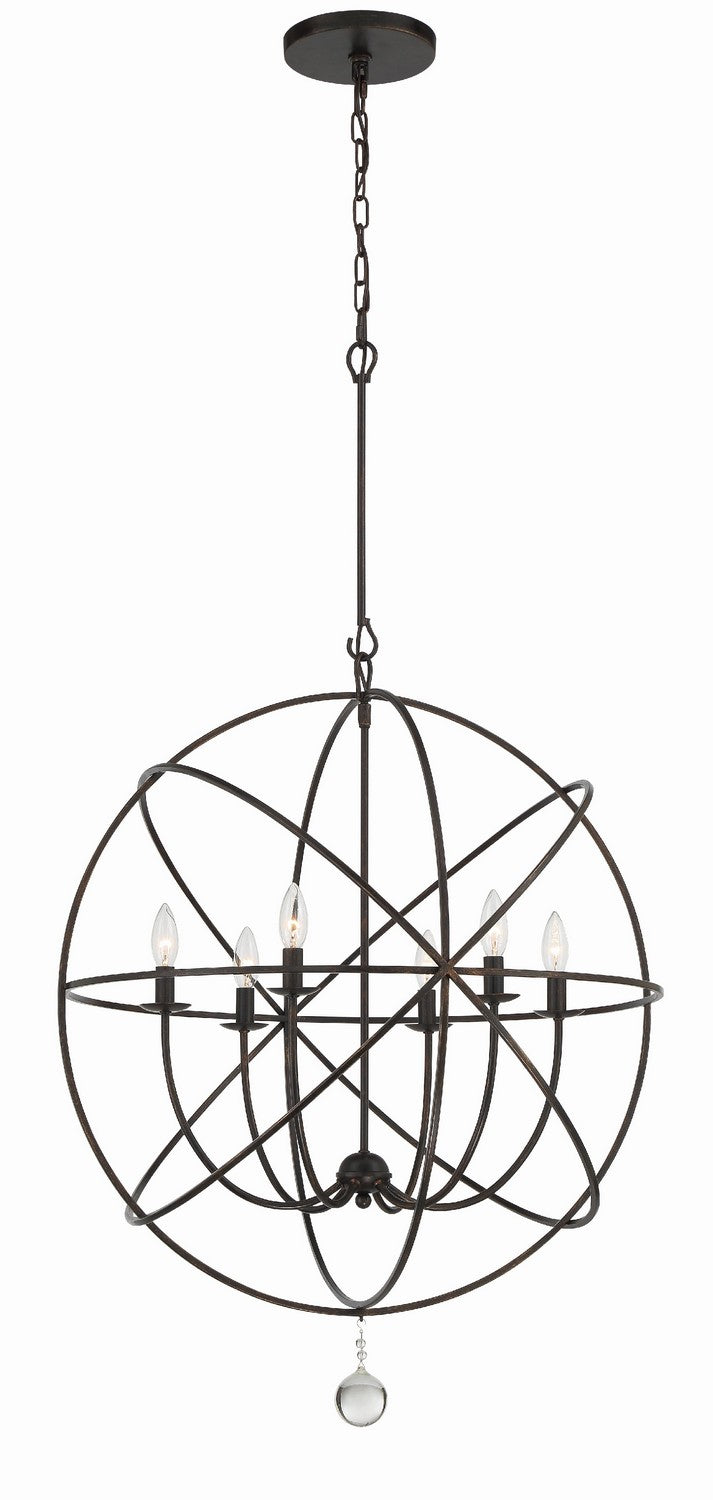 Solaris Six Light Chandelier in English Bronze