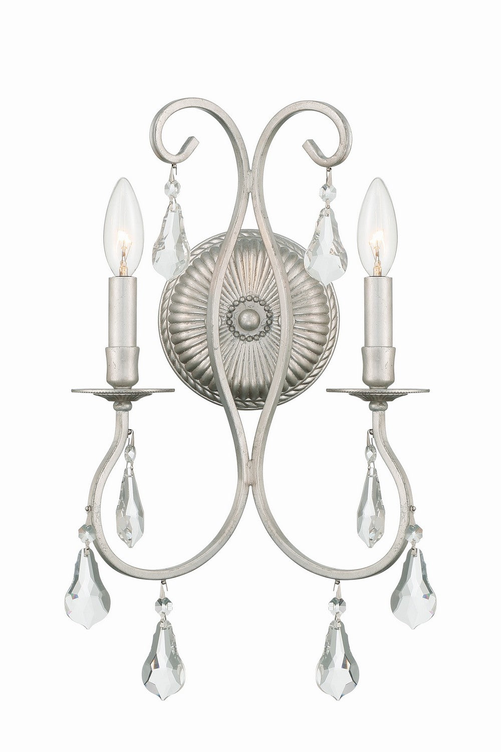 Ashton Two Light Wall Sconce in Olde Silver