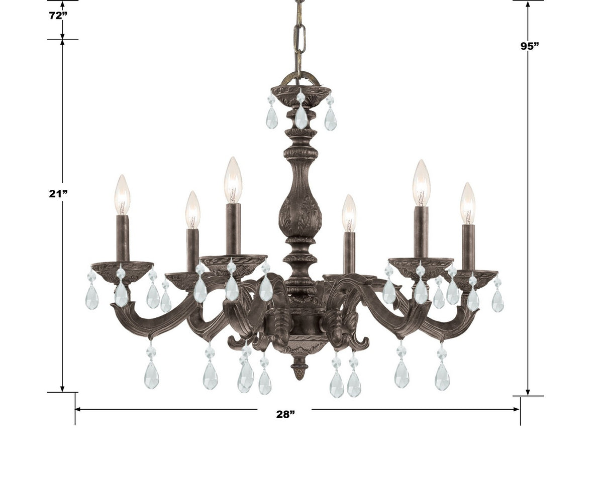 Paris Market Six Light Chandelier in Venetian Bronze