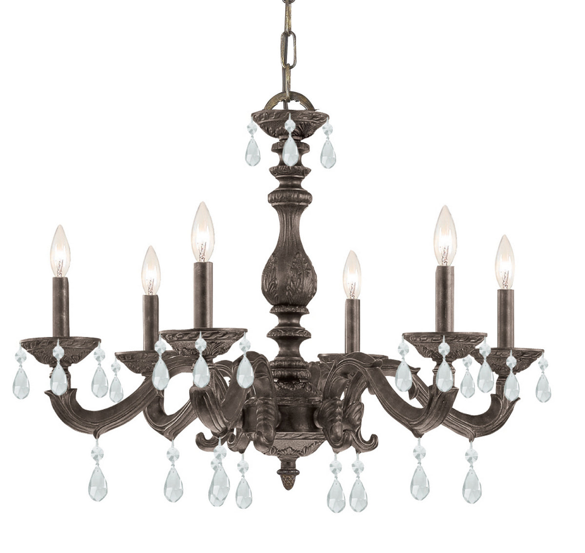 Paris Market Six Light Chandelier in Venetian Bronze