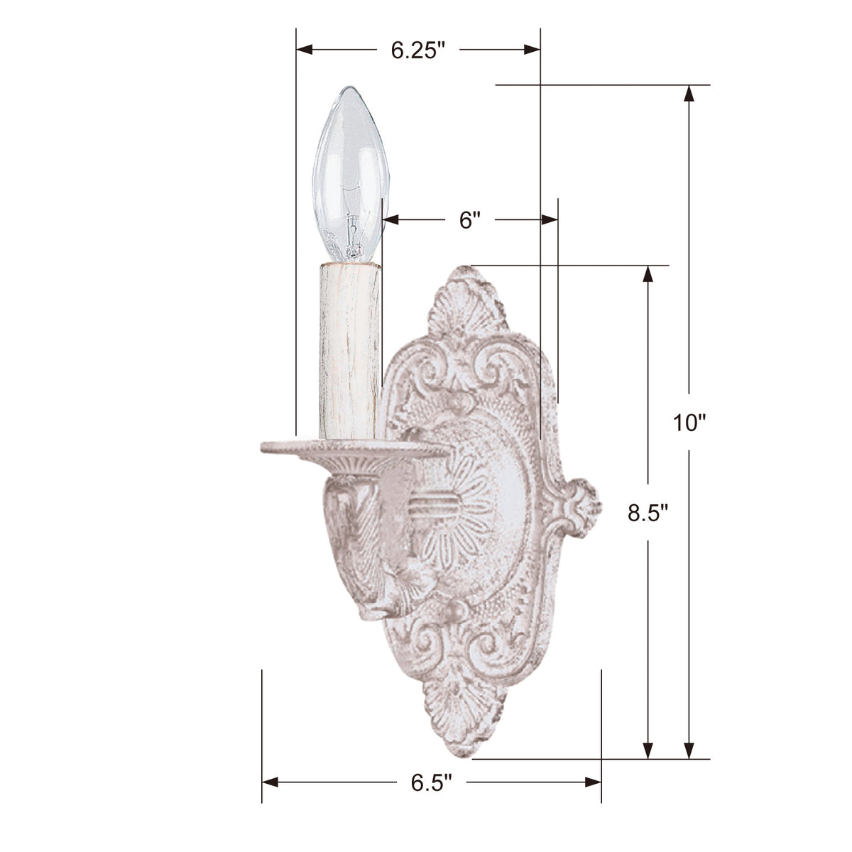 Paris Market One Light Wall Sconce in Antique White