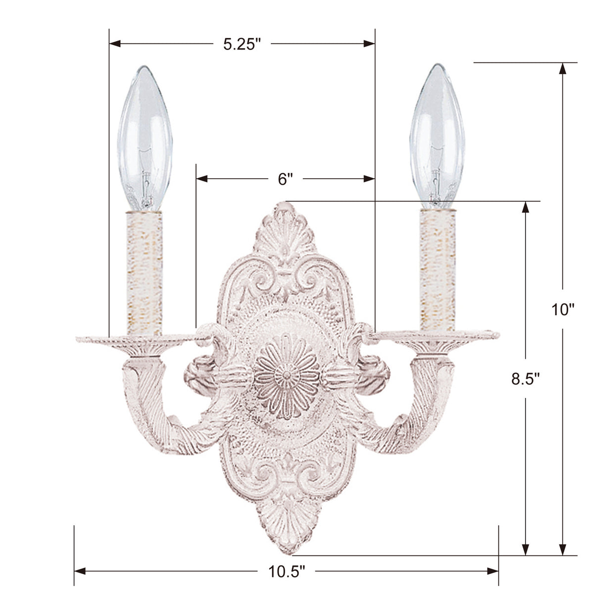 Paris Market Two Light Wall Sconce in Antique White