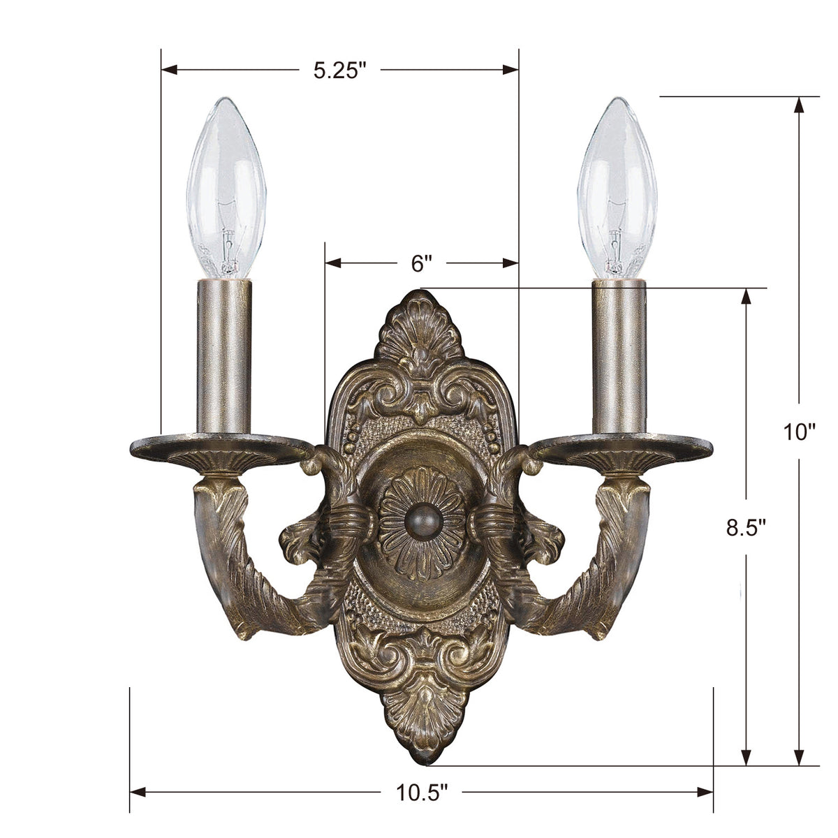 Paris Market Two Light Wall Sconce in Venetian Bronze