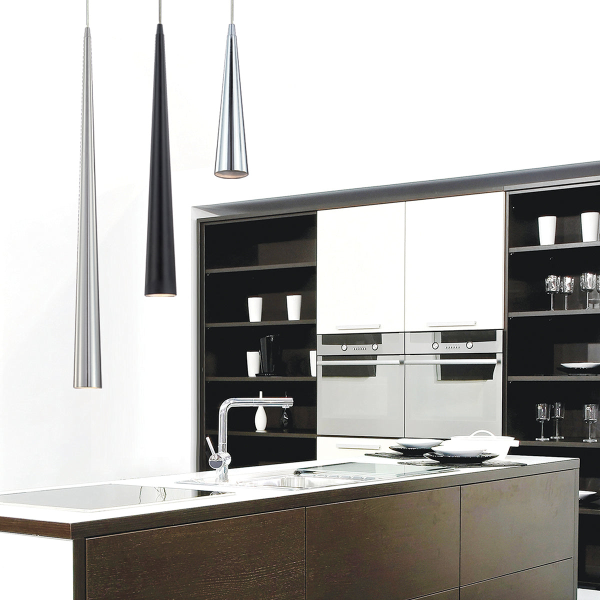 Sliver One Light Pendant in Polished Nickel