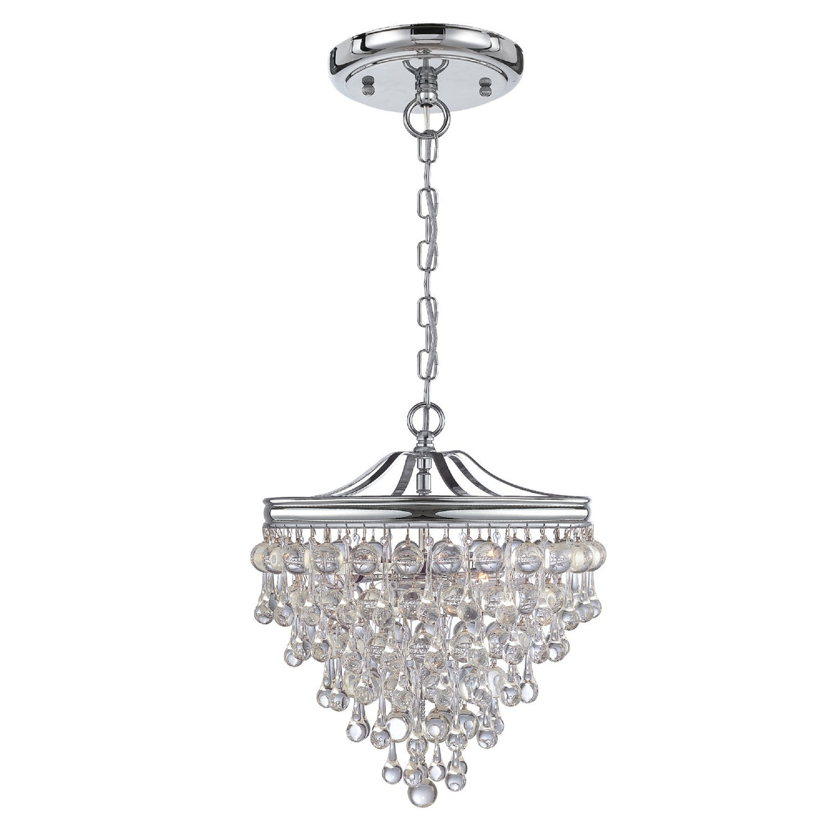 Calypso Three Light Mini Chandelier in Polished Chrome