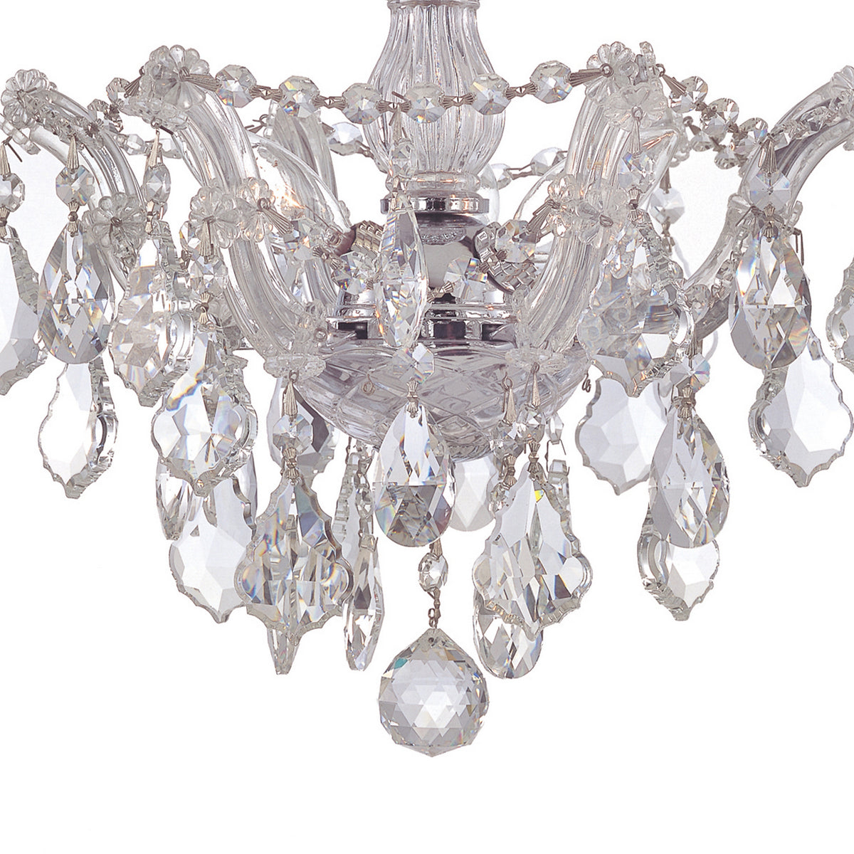 Maria Theresa Three Light Semi Flush Mount in Polished Chrome