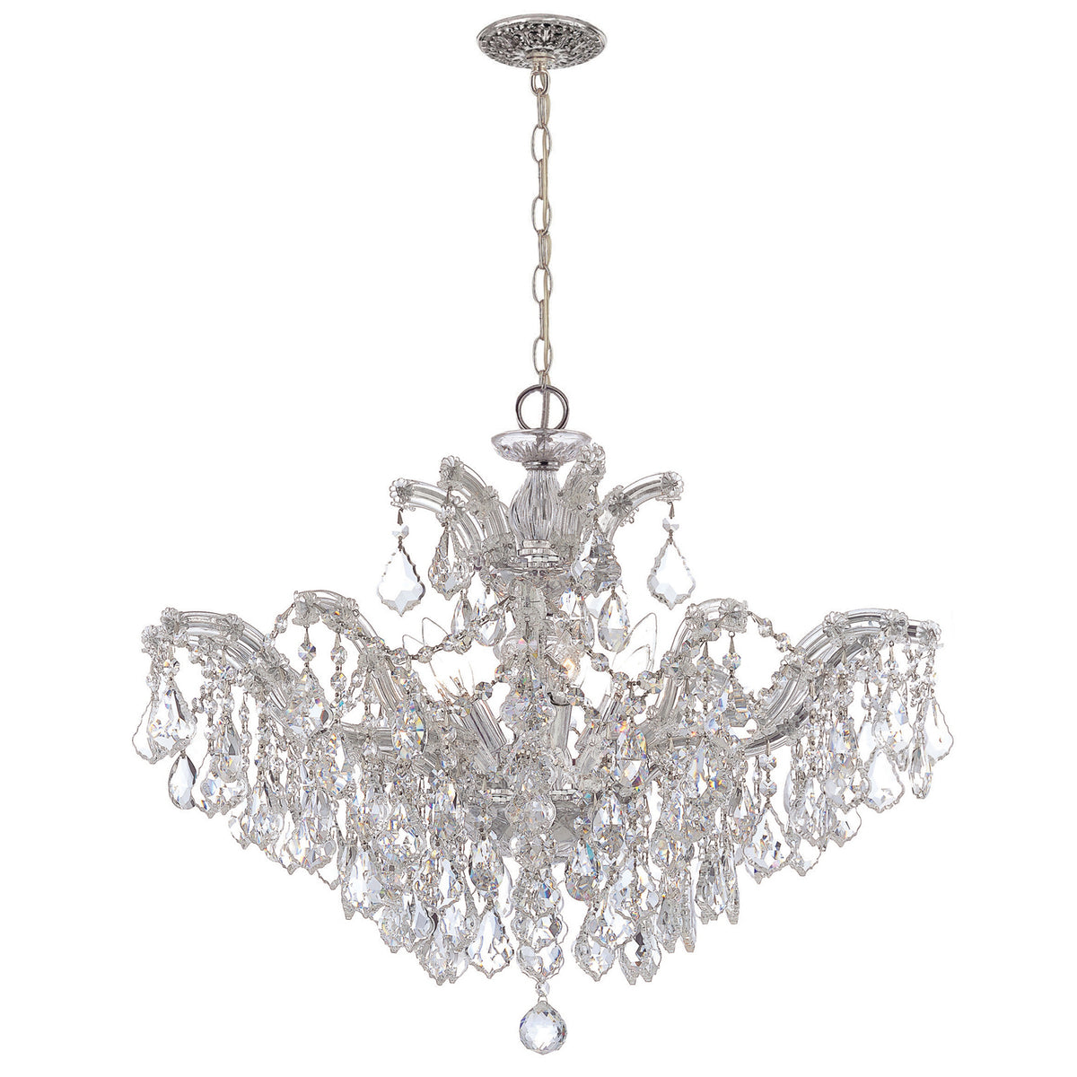 Maria Theresa Six Light Chandelier in Polished Chrome