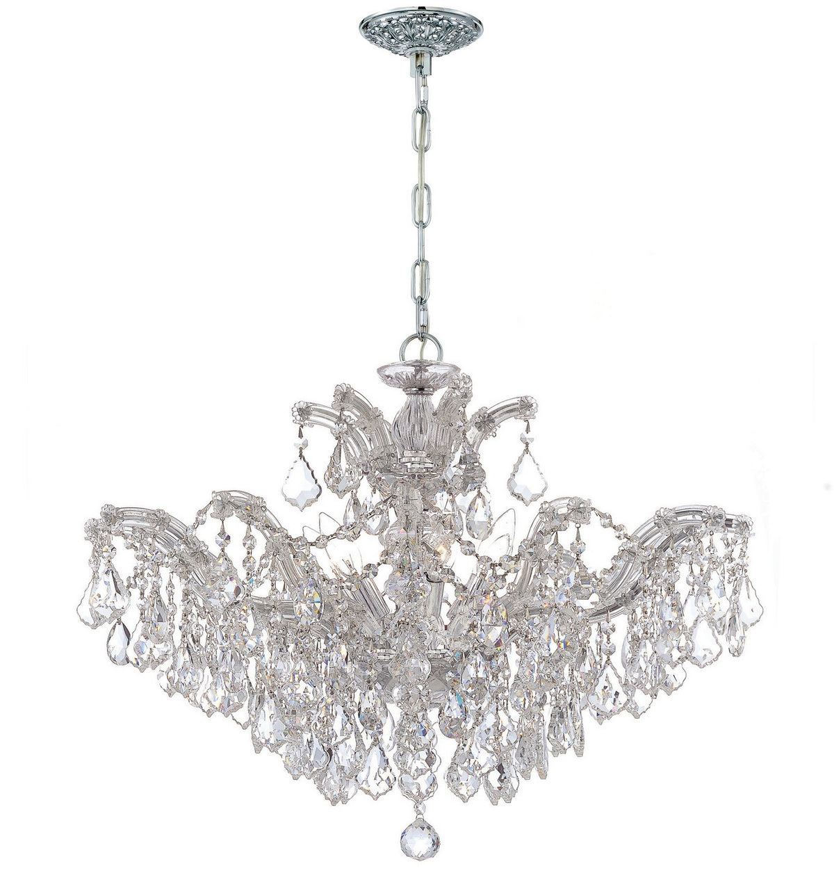 Maria Theresa Six Light Chandelier in Polished Chrome