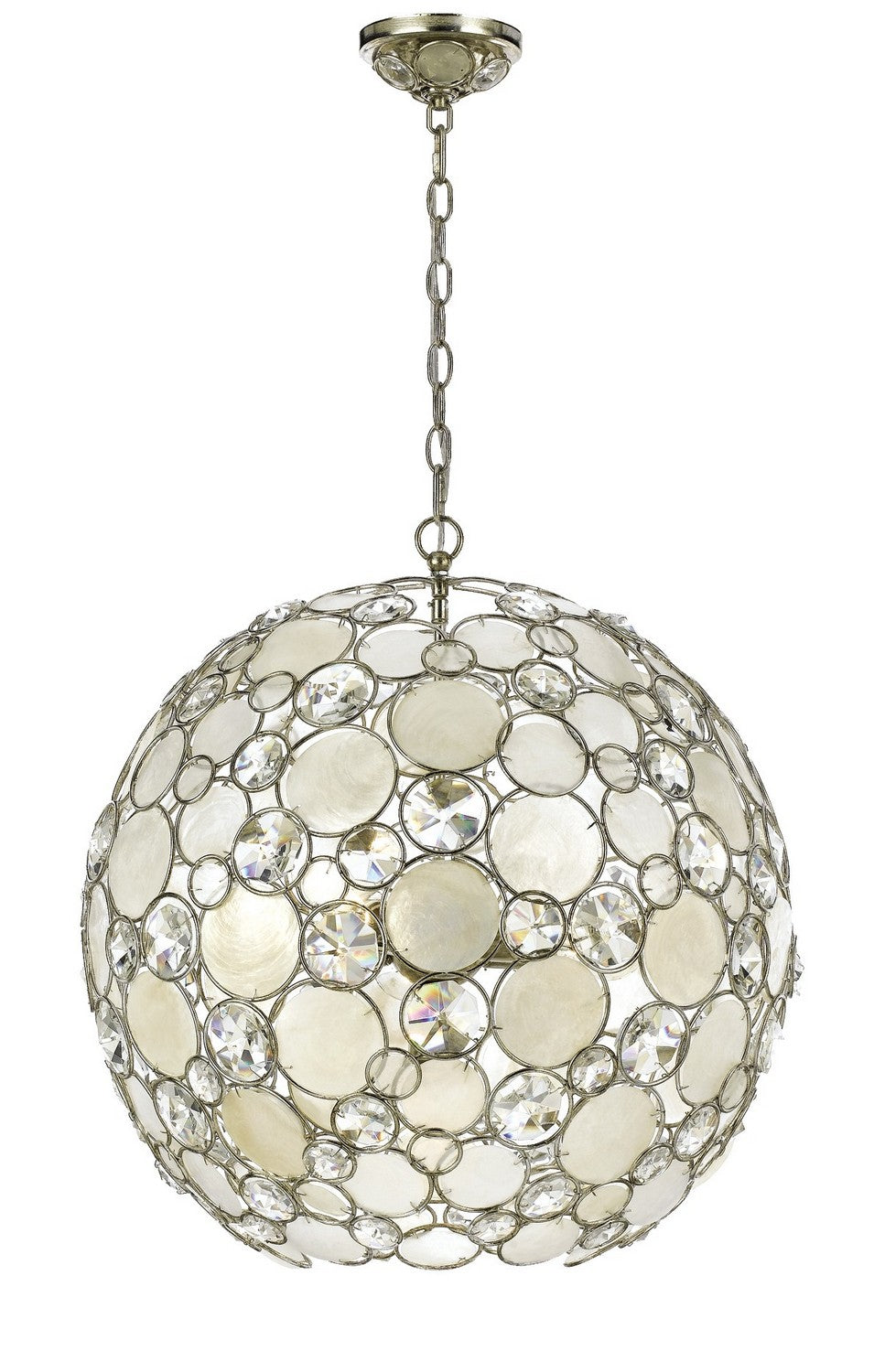 Palla Six Light Chandelier in Antique Silver