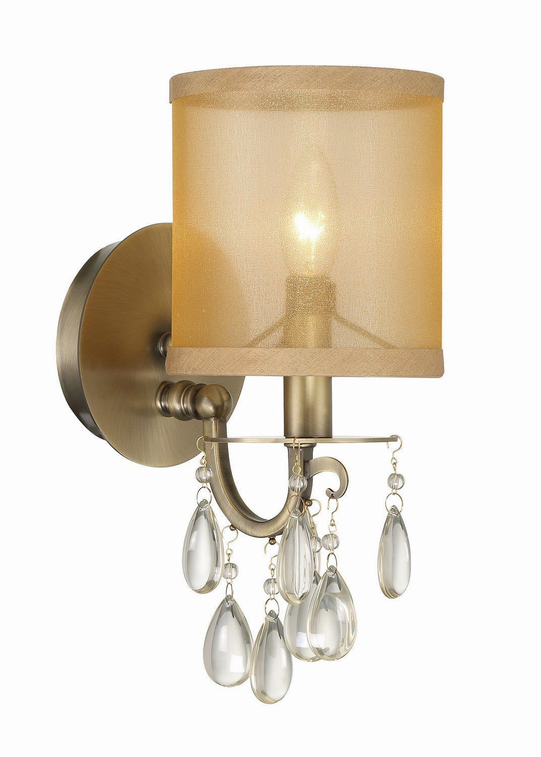 Hampton One Light Wall Sconce in Antique Brass