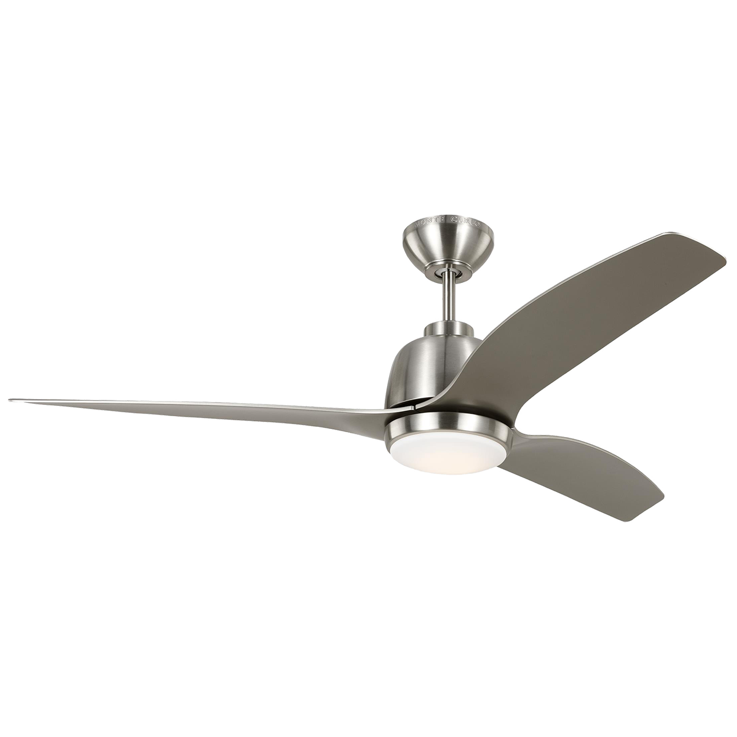 Avila 54" Dimmable Integrated LED Indoor/Outdoor Brushed Steel Ceiling Fan with Light Kit, Remote Control and Reversible Motor