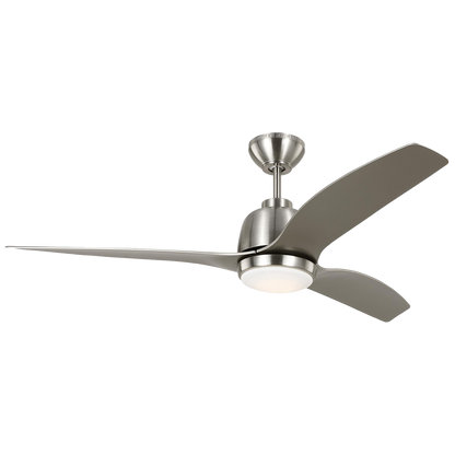 Avila 54" Dimmable Integrated LED Indoor/Outdoor Brushed Steel Ceiling Fan with Light Kit, Remote Control and Reversible Motor