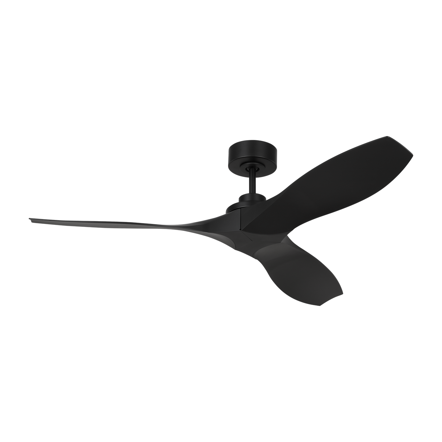 Collins coastal 52-inch indoor/outdoor Energy Star smart ceiling fan in midnight black finish with midnight black blades, handheld remote control included, and compatible with Alexa, Google Home, and Bond Home Action