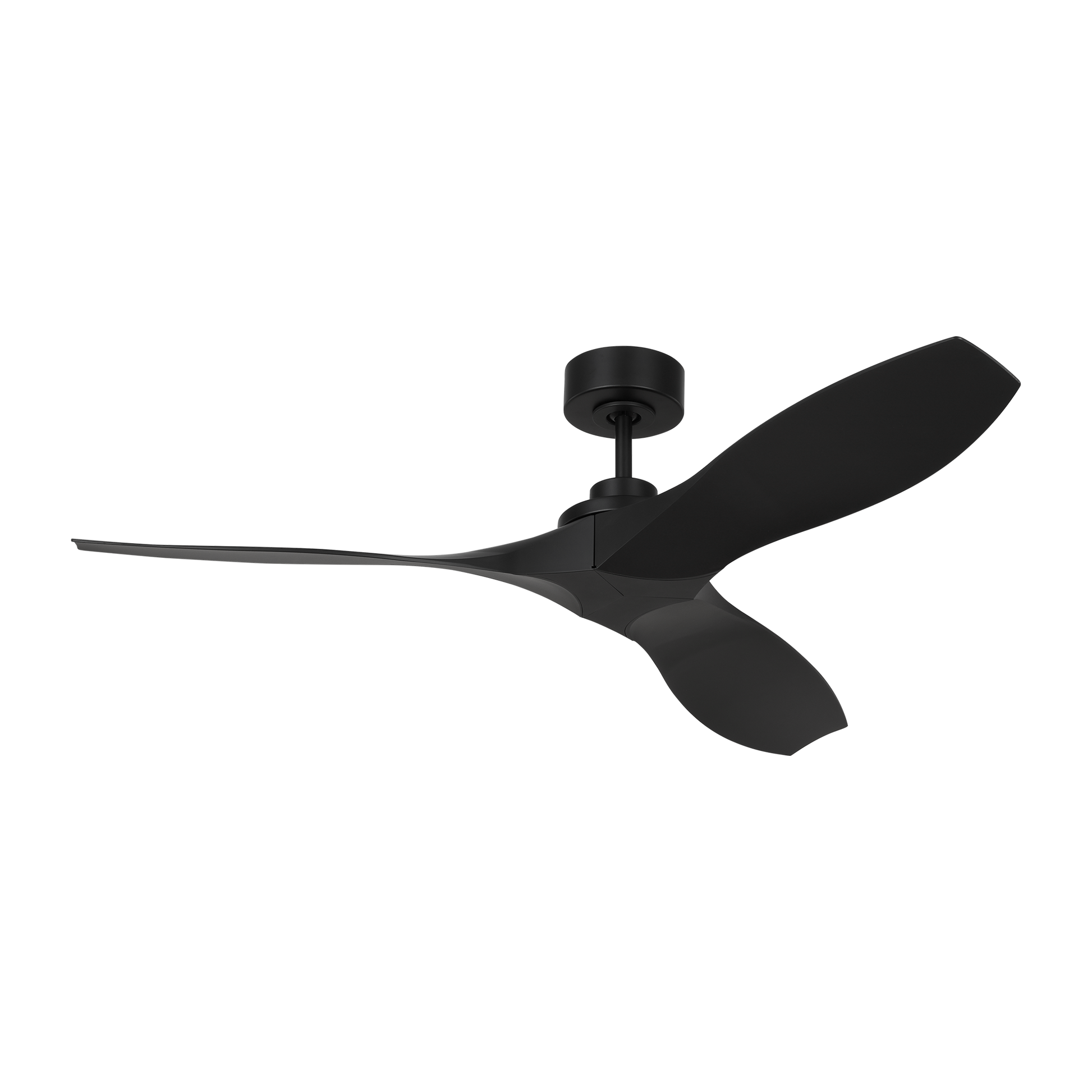 Collins coastal 52-inch indoor/outdoor Energy Star smart ceiling fan in midnight black finish with midnight black blades, handheld remote control included, and compatible with Alexa, Google Home, and Bond Home Action