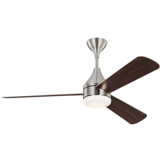 Streaming Smart 52" Dimmable Indoor/Outdoor Integrated LED Brushed Steel Ceiling Fan with Remote Control and Reversible Motor works with Alexa, Google Home and Bond Home Action