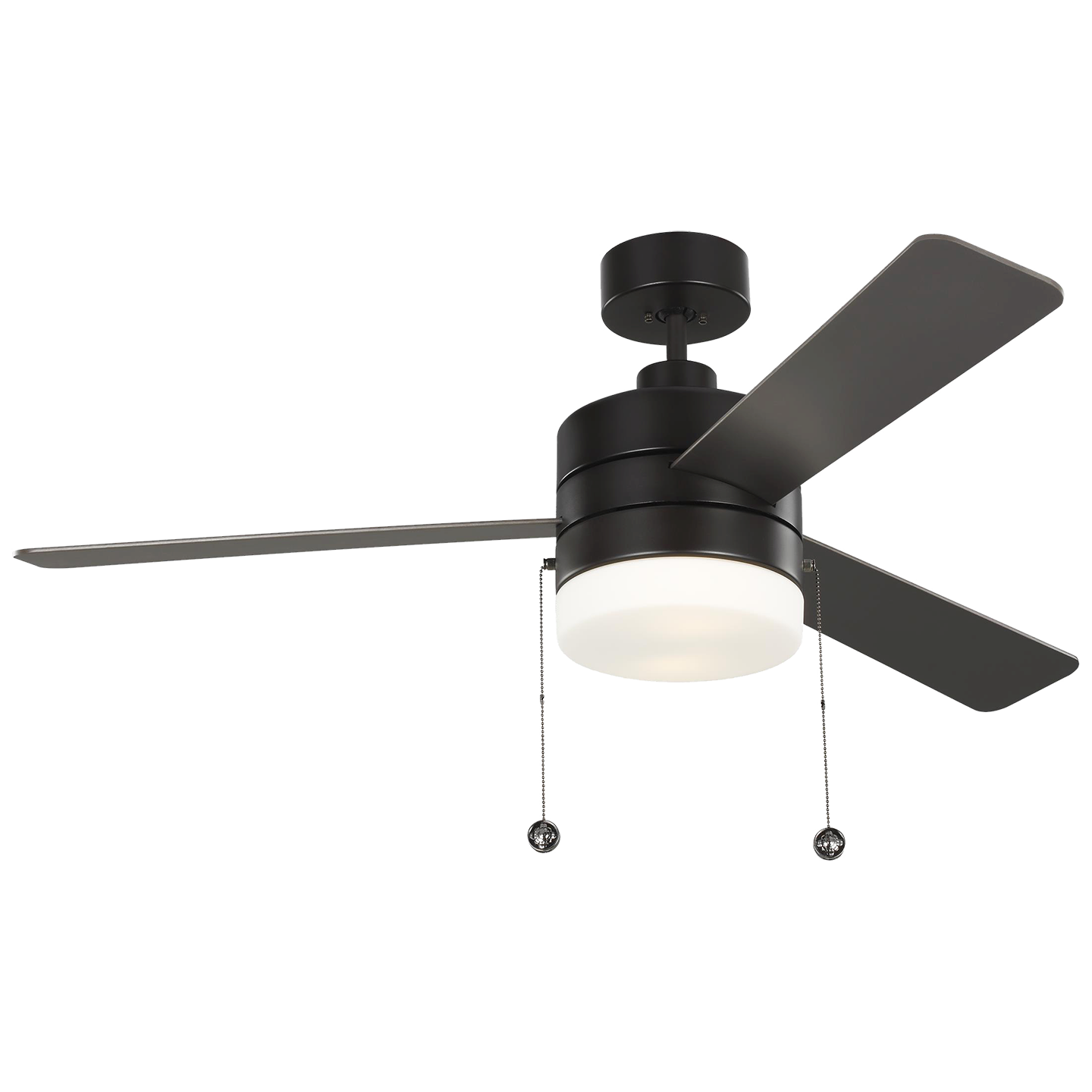 Syrus 52-inch indoor 3-blade ceiling fan in oil rubbed bronze finish with reversible motor and LED light kit included
