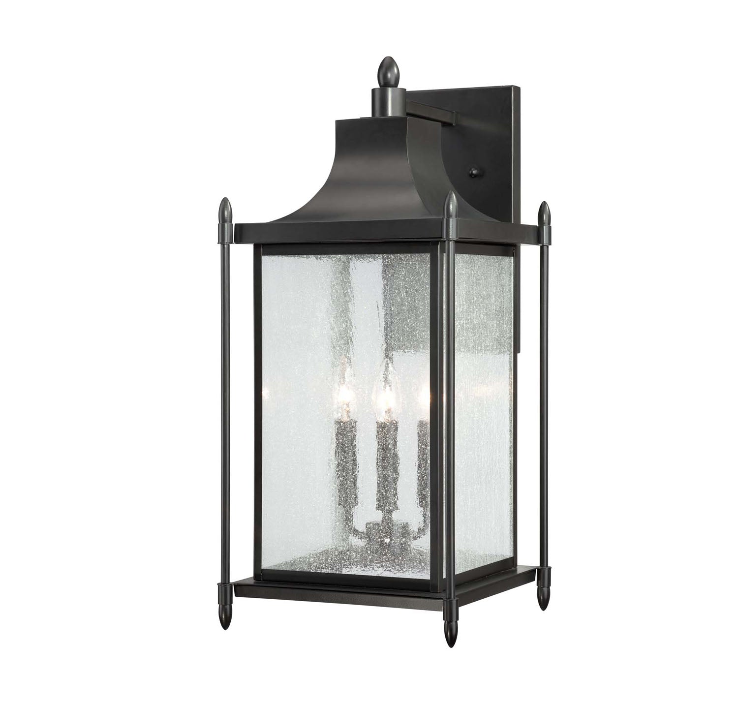 Dunnmore Three Light Wall Lantern in Black