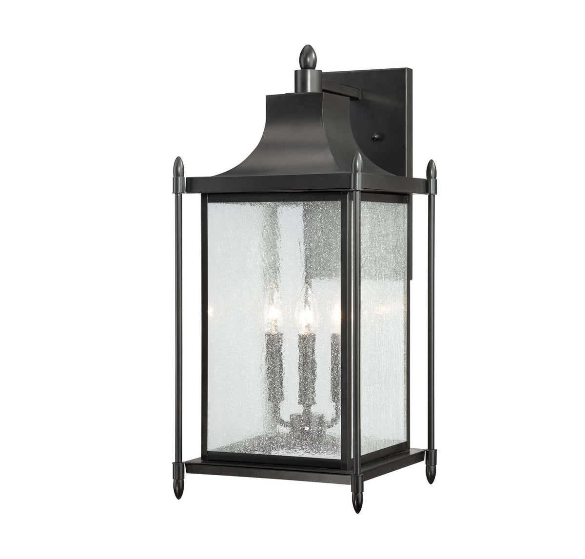 Dunnmore Three Light Wall Lantern in Black
