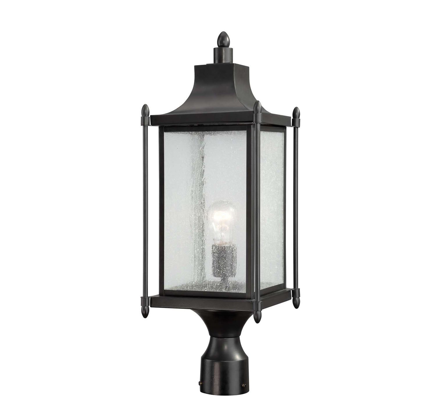 Dunnmore One Light Post Lantern in Black