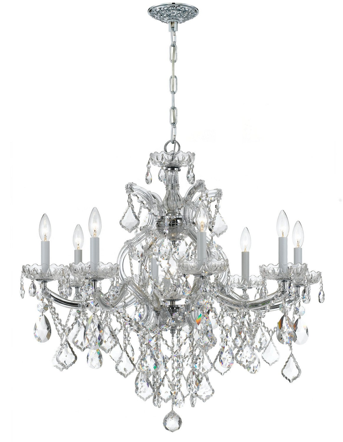Maria Theresa Nine Light Chandelier in Polished Chrome