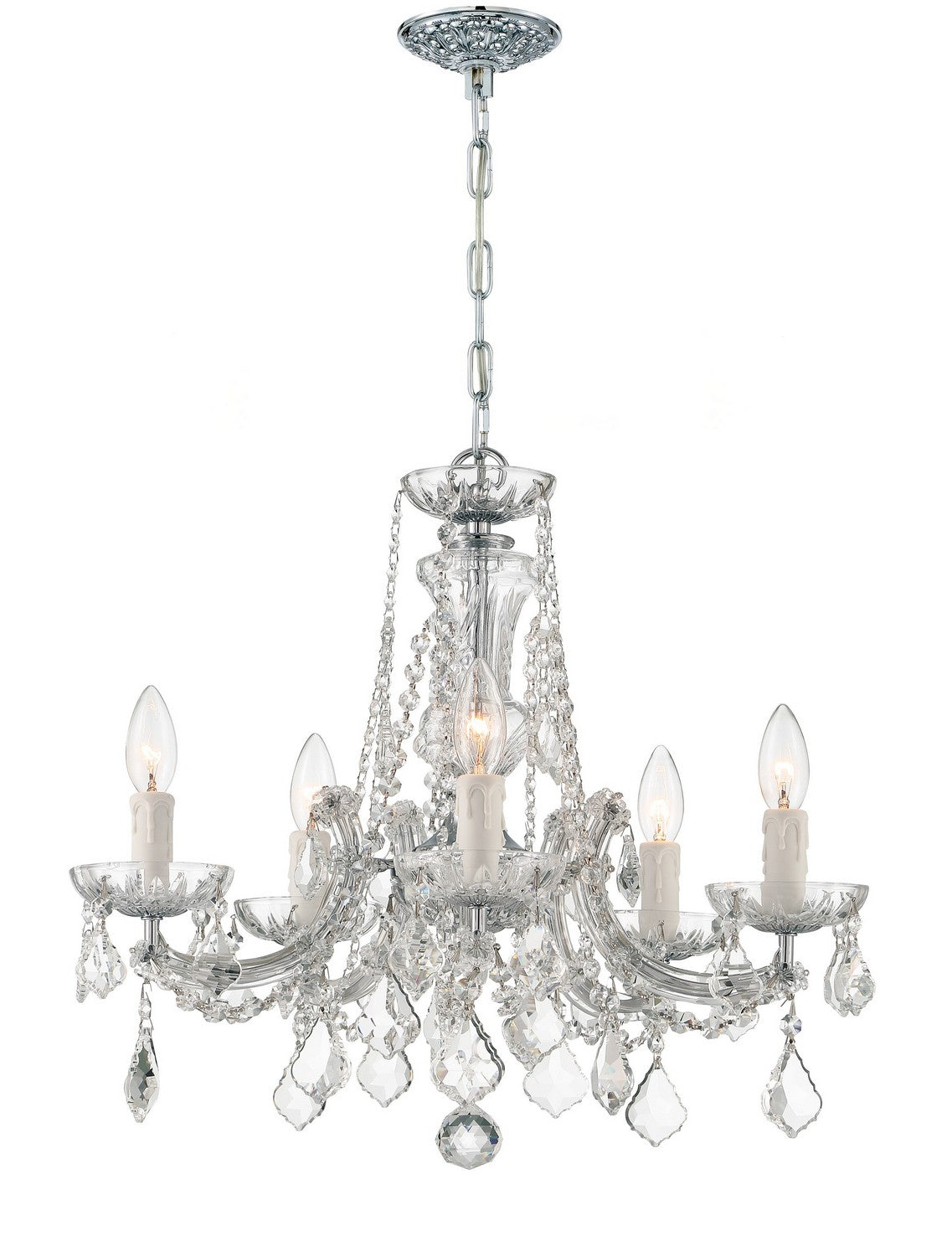 Maria Theresa Five Light Mini Chandelier in Polished Chrome
