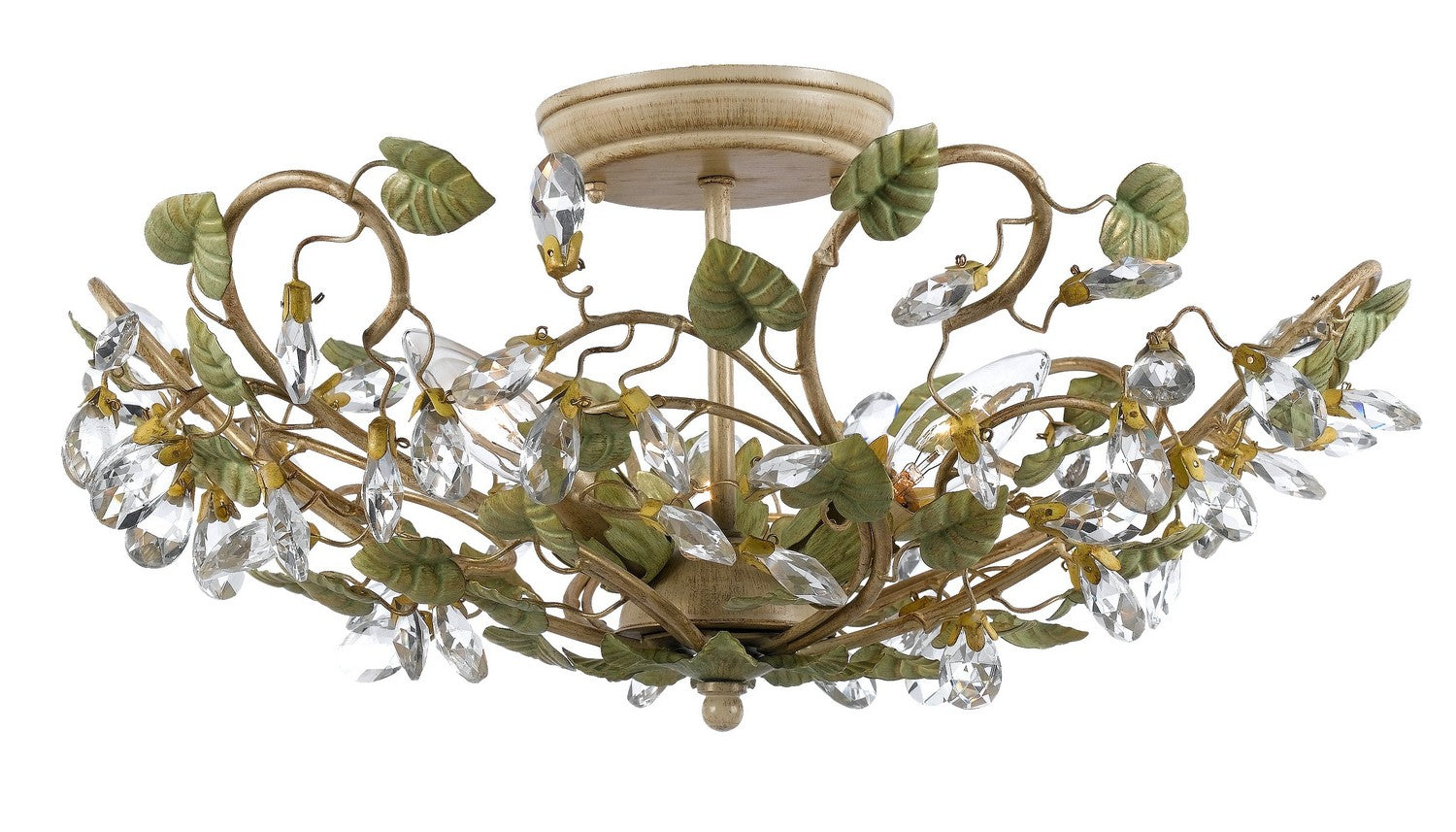 Josie Five Light Semi Flush Mount in Champagne Green Tea