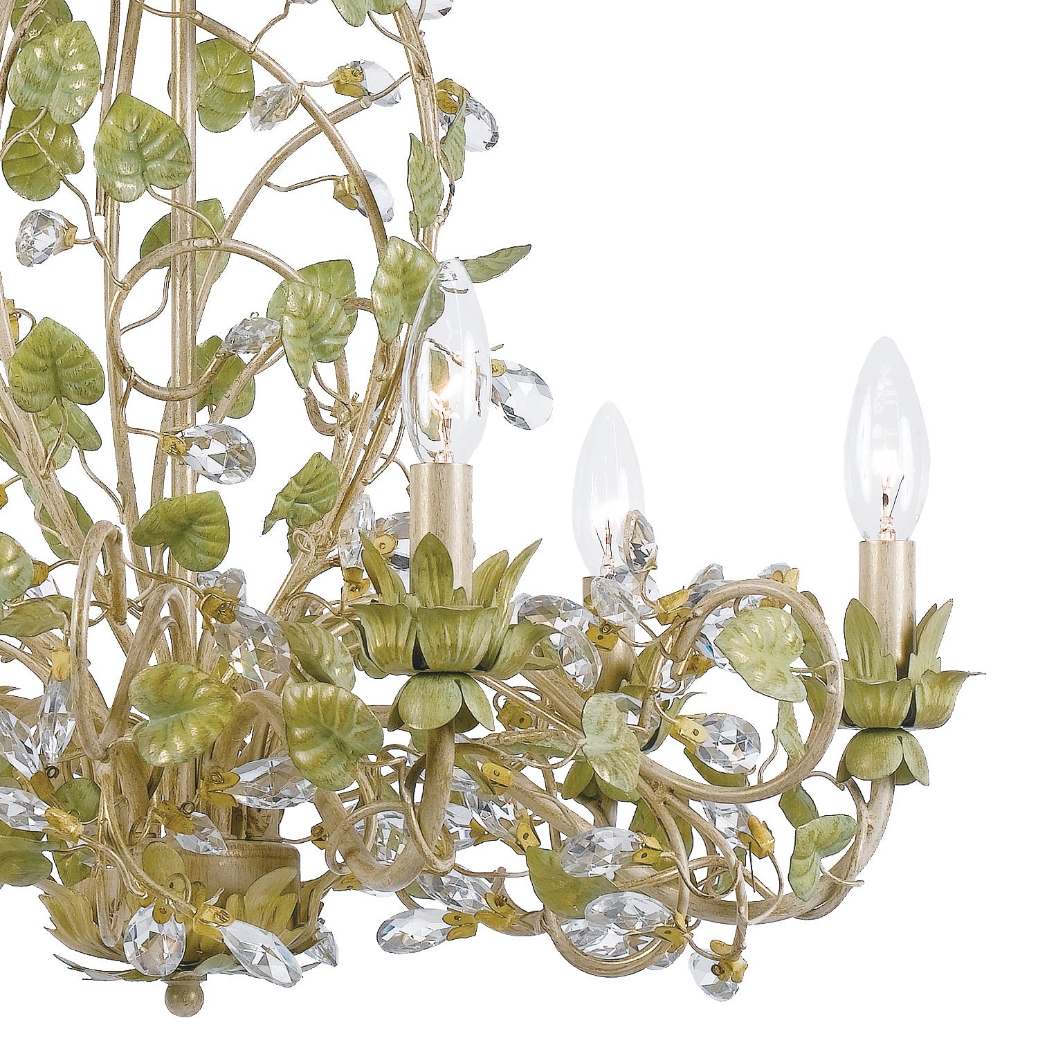 Josie Six Light Chandelier in Champagne Green Tea