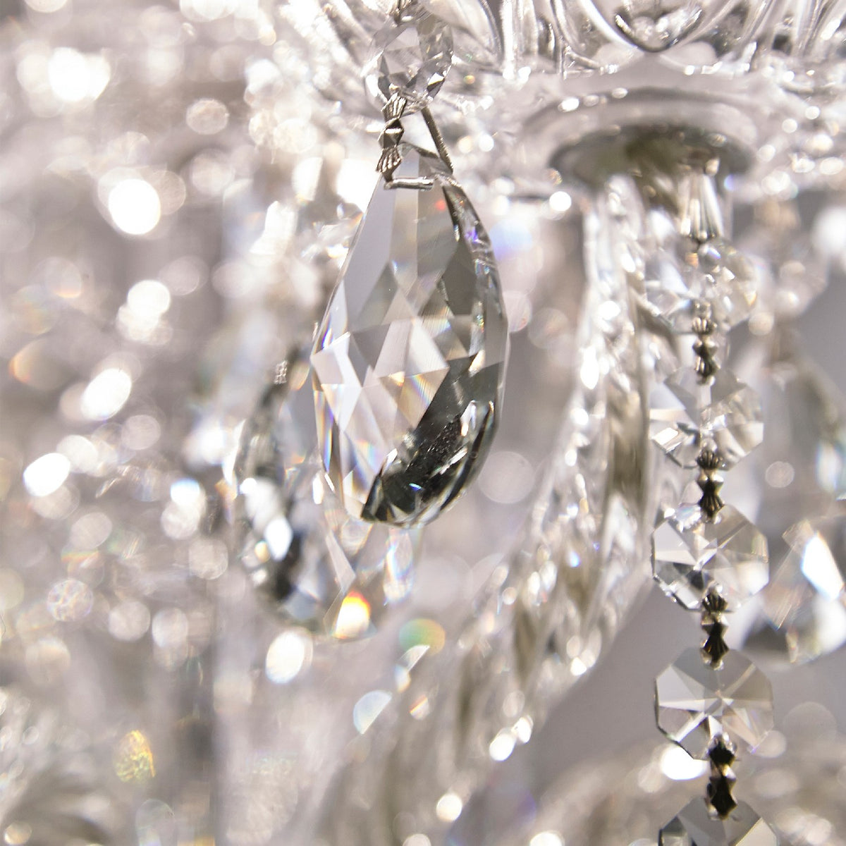 Traditional Crystal Ten Light Chandelier in Polished Chrome