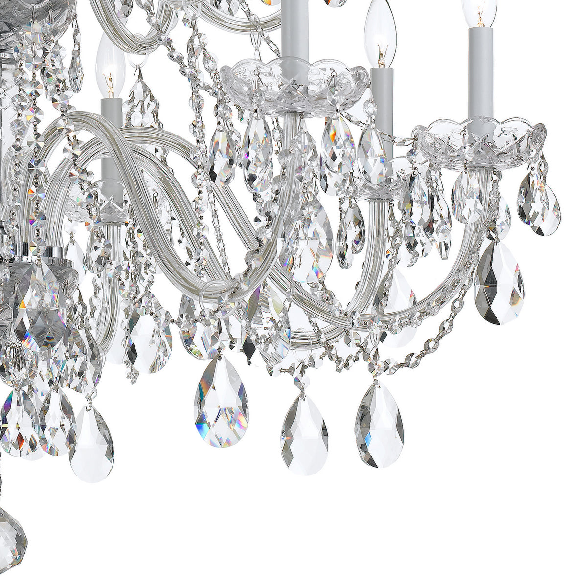 Traditional Crystal 16 Light Chandelier in Polished Chrome