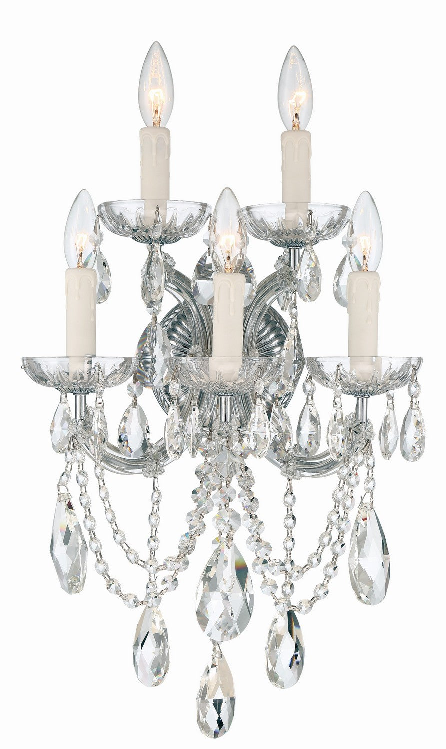 Maria Theresa Five Light Wall Sconce in Polished Chrome
