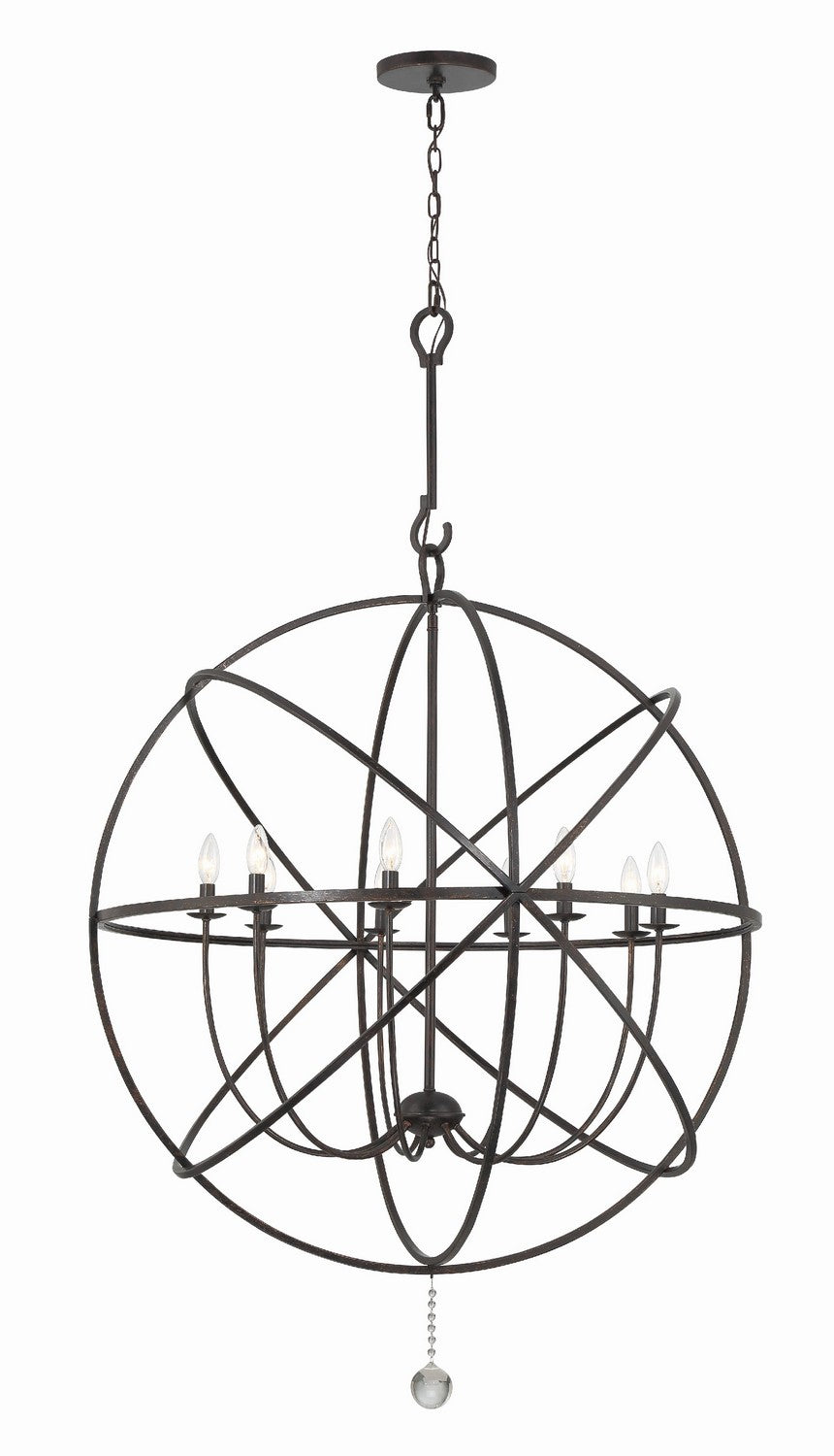Solaris Nine Light Chandelier in English Bronze