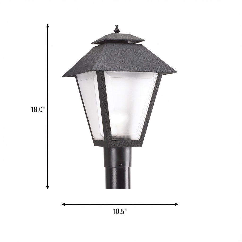 Polycarbonate Outdoor One Light Outdoor Post Lantern in Black