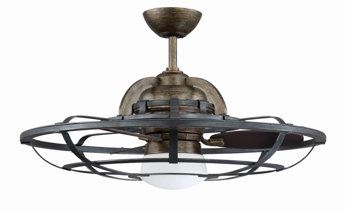 Alsace LED Fan D'Lier in Reclaimed Wood