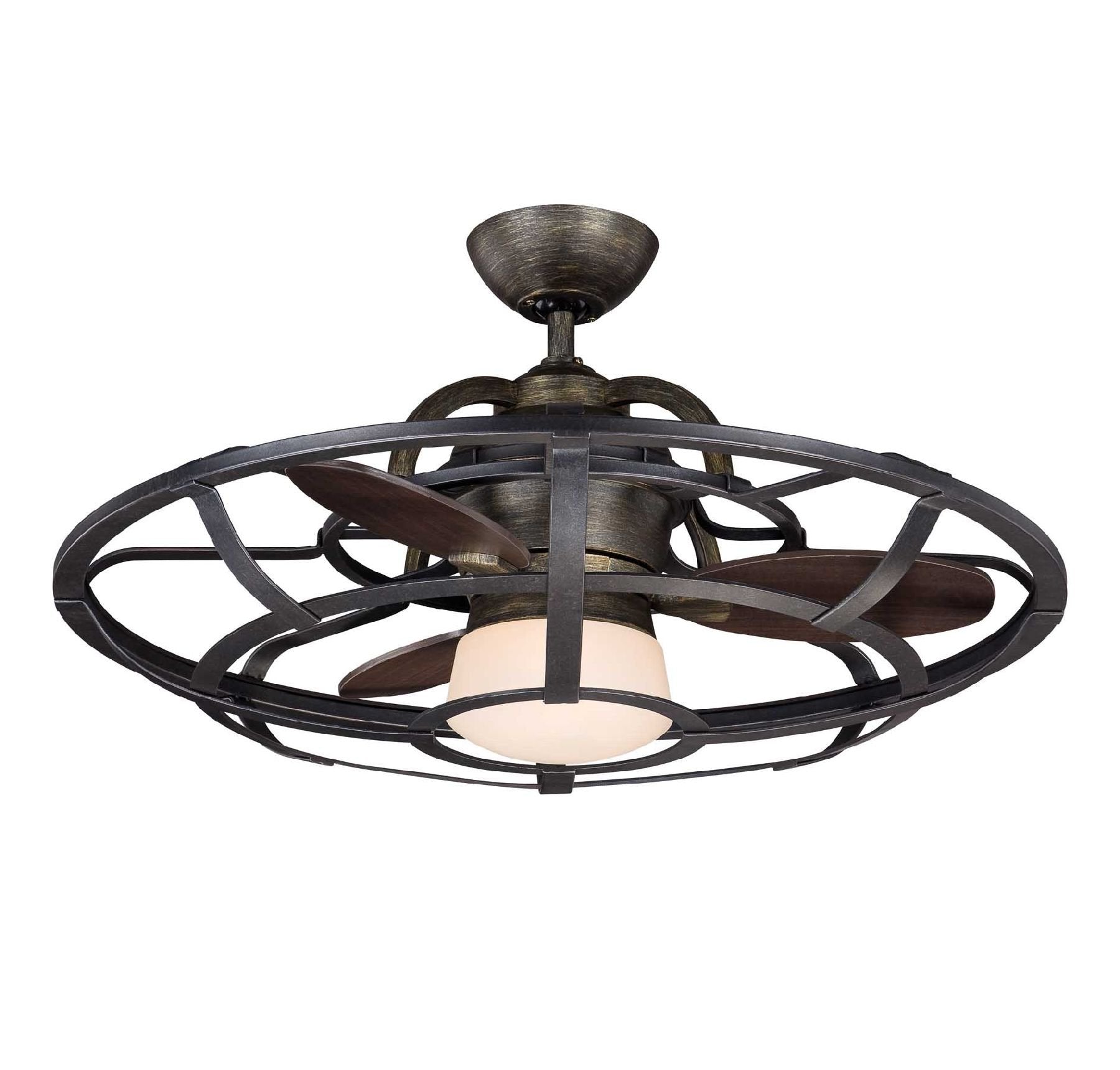 Alsace LED Ventilateur Lustre en Bois Récupéré