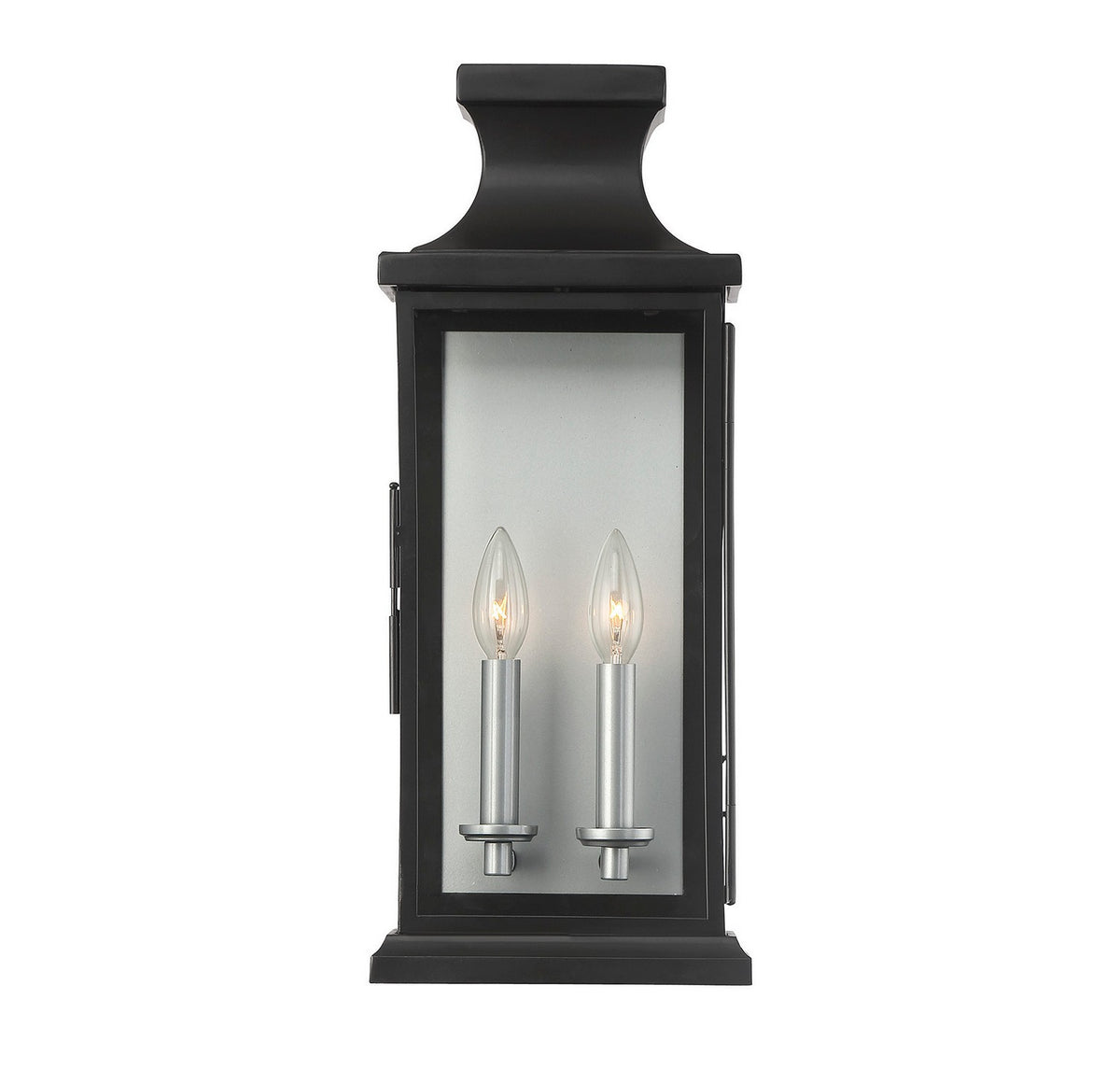 Brooke Two Light Wall Lantern in Black