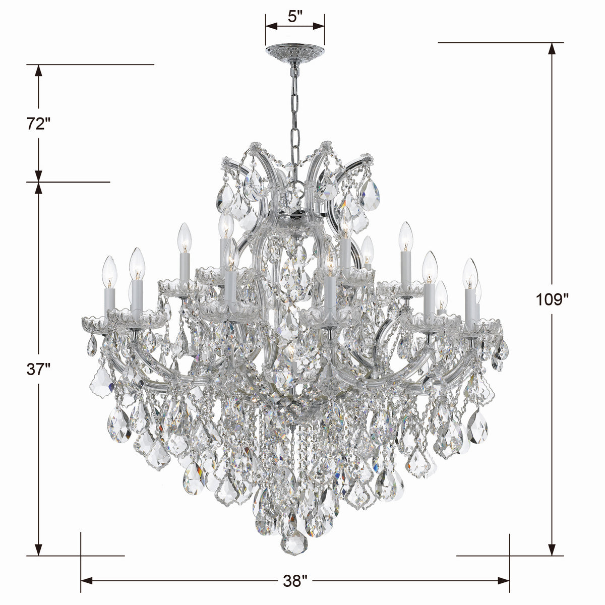 Maria Theresa 19 Light Chandelier in Polished Chrome